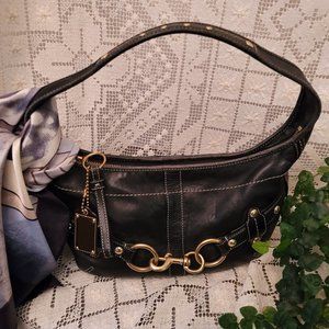 COACH ERGO BLACK LEATHER BELTED HOBO BAG K0769 11261